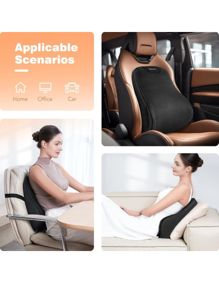 Cojín Lumbar Ergonómico KNQZE - Espuma Viscoelástica 43x39cm Cojín Lumbar Ergonómico KNQZE - Espuma Viscoelástica 43x39cm