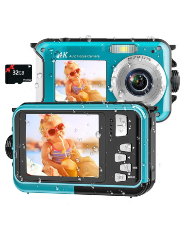 Cámara Submarina YISENCE 4K 56MP Impermeable 3.35m Azul