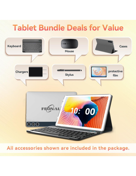 Tableta Android 14 FEONAL 10.1" 128GB 14GB RAM 5G Tableta Android 14 FEONAL 10.1" 128GB 14GB RAM 5G