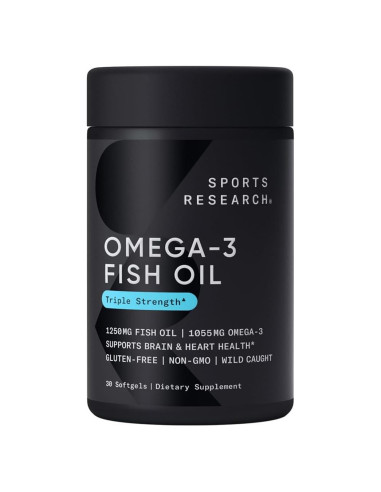 Aceite de Pescado Omega-3 Sports Research 1250 mg 30 Gelatinas