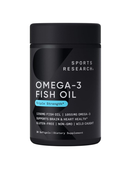 Aceite de Pescado Omega-3 Sports Research 1250 mg 30 Gelatinas Aceite de Pescado Omega-3 Sports Research 1250 mg 30 Gelatinas