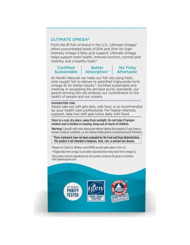Omega Ultimate Nordic Naturals 60 Geles Blandos Limón 1280 mg Omega-3