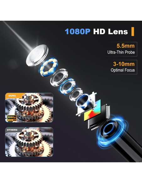 Cámara Endoscópica TGJOR 4.3" 1080P con Luz y Sonda de 5m Cámara Endoscópica TGJOR 4.3" 1080P con Luz y Sonda de 5m