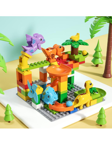 Bloques de Construcción Burgkidz Pista Dinosaurios 78 Piezas
