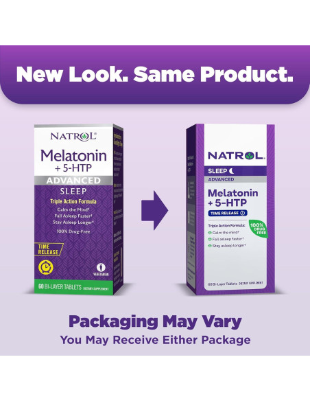 Natrol Melatonina + 5-HTP 60 Tabletas Liberación Prolongada Natrol Melatonina + 5-HTP 60 Tabletas Liberación Prolongada