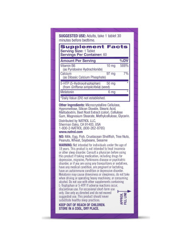 Natrol Melatonina + 5-HTP 60 Tabletas Liberación Prolongada