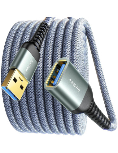 Cable de Extensión USB 3.0 AINOPE 3M Macho a Hembra Gris
