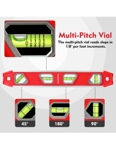 Nivel de Torpedo WORKPRO 30 cm Magnético Aluminio 4 Viales 2