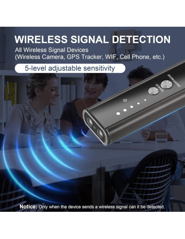 Detector de Dispositivos Ocultos KT-02 Oro y Negro - Detección de Cámara Espía y GPS