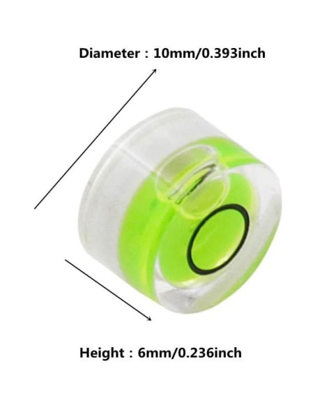 10 Niveles de Burbuja Mini Circulares WOYISEPG 10x6mm 10 Niveles de Burbuja Mini Circulares WOYISEPG 10x6mm