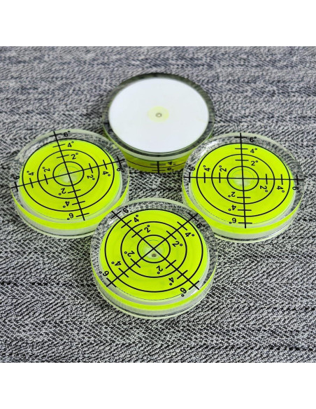 3 Piezas Niveles de Burbuja Circulares Amarillo-Verde 3.2cm 3 Piezas Niveles de Burbuja Circulares Amarillo-Verde 3.2cm
