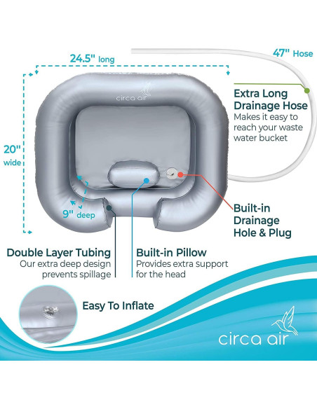Basin Inflable para Lavado de Cabello Circa Air - Plateado Basin Inflable para Lavado de Cabello Circa Air - Plateado