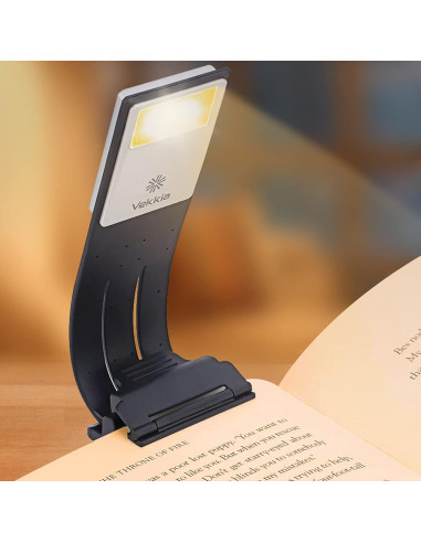 Luz de Lectura Vekkia con Marcador, Recargable USB, 5 Brillos