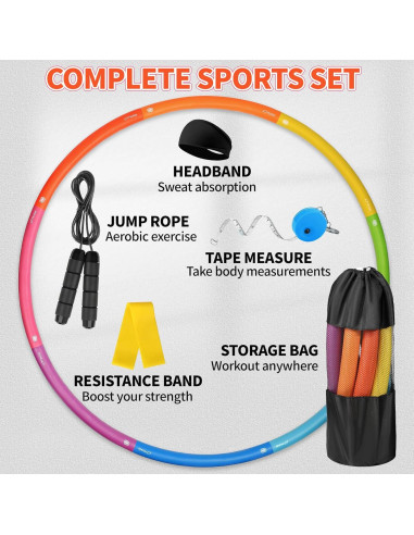 Aro de Ejercicio Phobby HOOP V2 1.27kg Ajustable con Cuerda