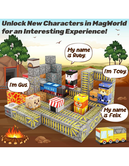 Bloques Magnéticos Coodoo Set Tren Minero 84 Piezas Bloques Magnéticos Coodoo Set Tren Minero 84 Piezas