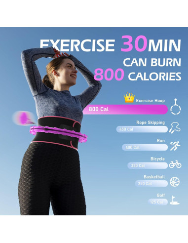 Aro de Hula Ponderado JLoibao 51" con Entrenador de Cintura