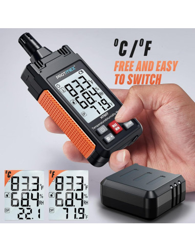Higrómetro Digital HT607 de Precisión con Pantalla LCD