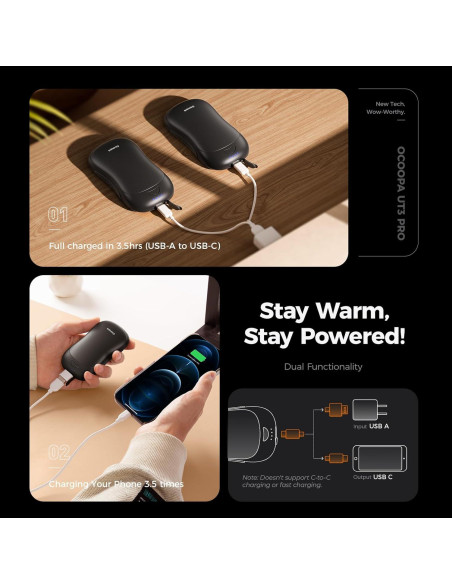 Calentadores de Manos OCOOPA UT3 PRO Recargables 10000mAh Calentadores de Manos OCOOPA UT3 PRO Recargables 10000mAh