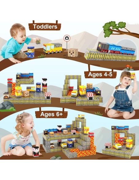 Bloques Magnéticos Coodoo Set Tren Minero 84 Piezas Bloques Magnéticos Coodoo Set Tren Minero 84 Piezas