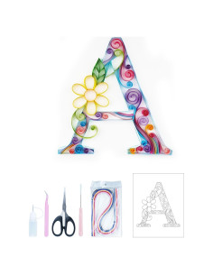 Kit de Quilling Uniquilling Letras A 20.32x25.4cm DIY Arte Pared