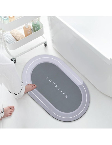 Alfombra de baño antideslizante YCTMALL gris 67.8x42.9cm