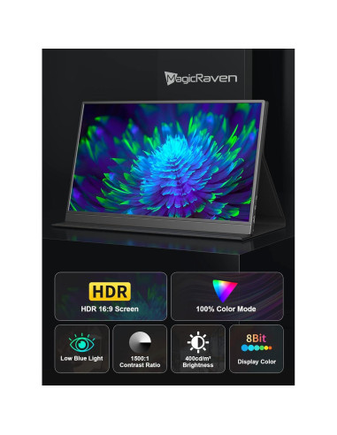 Monitor Portátil 4K MAGICRAVEN 17.3" IPS 400 Nits