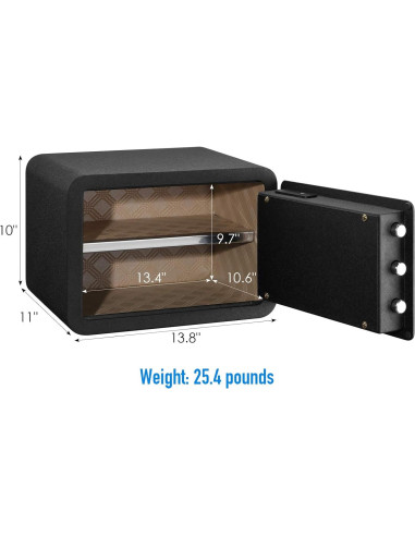 Caja Fuerte Biométrica Tenamic TC25 0.85 Pies Cúbicos Acero