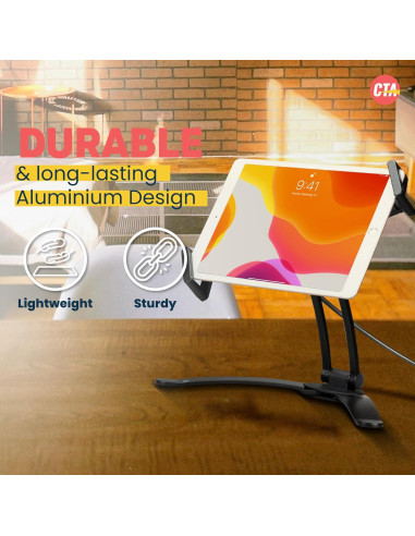 Soporte de Tableta CTA Digital Multi-Flex 2-en-1 Negro