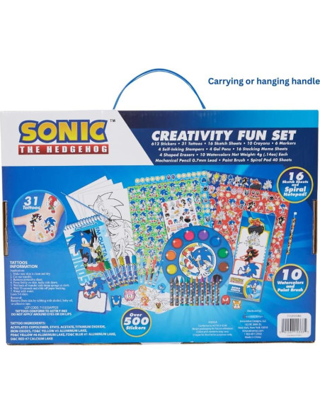 Conjunto de Arte Sonic The Hedgehog - 612 Piezas Creativas Conjunto de Arte Sonic The Hedgehog - 612 Piezas Creativas