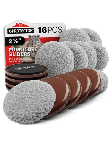 Deslizadores de Muebles X-PROTECTOR 8+8 Multi-Superficie 6.35 cm Deslizadores de Muebles X-PROTECTOR 8+8 Multi-Superficie 6.35 cm
