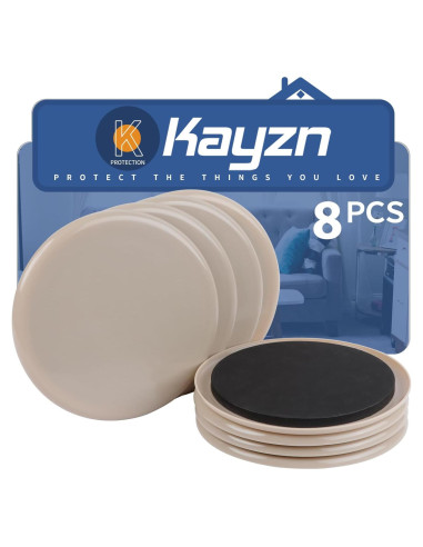 Deslizadores de Muebles Kayzn 7" Redondos para Alfombra - 8 Pcs