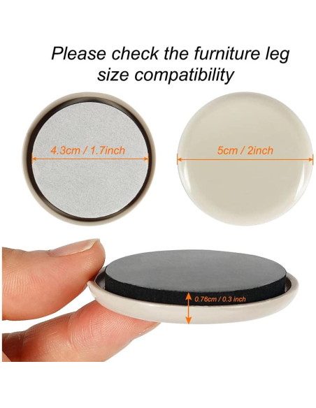 Deslizadores de Muebles Shintop 12 Piezas 5cm Beige Autoadhesivos Deslizadores de Muebles Shintop 12 Piezas 5cm Beige Autoadhesivos