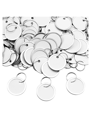 120 Etiquetas de Llave Redondas Koorito 3.1 cm con Anillos