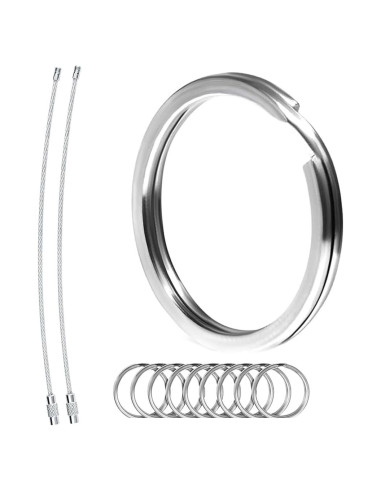 Anillos de Llave de Acero Inoxidable Biyrly - Paquete de 10
