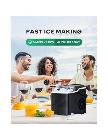 Máquina de Hielo Silonn SLIM25B - 9 Cubos en 6 Minutos Máquina de Hielo Silonn SLIM25B - 9 Cubos en 6 Minutos