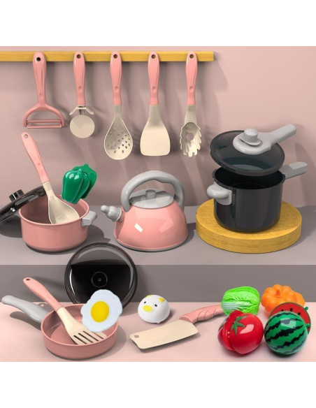 Juego de Cocina para Niños 84 Piezas PPXMEEUDC Juego de Cocina para Niños 84 Piezas PPXMEEUDC