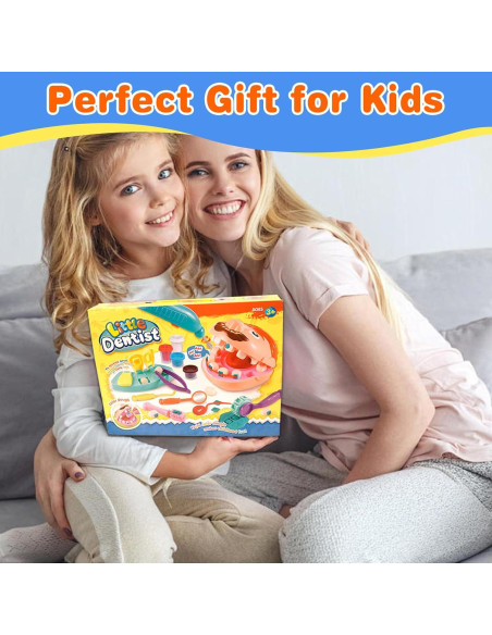 Juego de Masa Colorida de Dentista Crelloci - Kit Educativo para Niños Juego de Masa Colorida de Dentista Crelloci - Kit Educativo para Niños