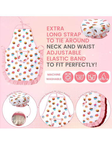 Conjunto de Cocina para Niños 3 Nutrias - Gorro y Delantal