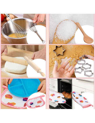 Conjunto de Cocina para Niños 3 Nutrias - Gorro y Delantal