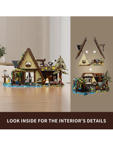 Set de Bloques Iluminados FUNWHOLE Chalet A-Frame 2061 Piezas