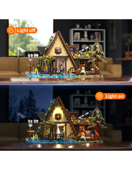 Set de Bloques Iluminados FUNWHOLE Chalet A-Frame 2061 Piezas Set de Bloques Iluminados FUNWHOLE Chalet A-Frame 2061 Piezas