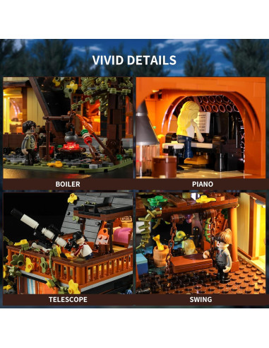 Set de Bloques Iluminados FUNWHOLE Chalet A-Frame 2061 Piezas