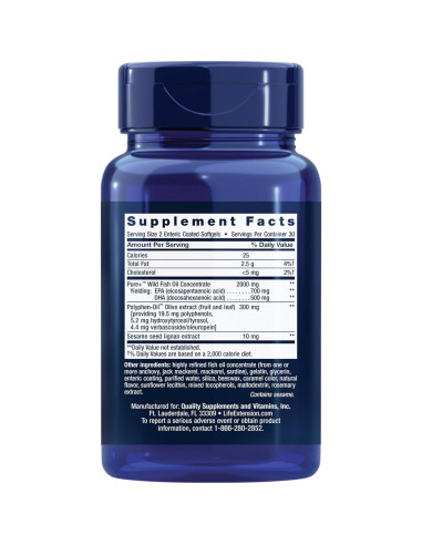 Life Extension Super Omega-3 EPA/DHA Aceite de Pescado 60 Gelatinas
