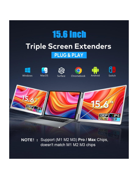 Extensor de Pantalla FHD 15.6" SHENZHEN para Laptop 12-18.5" Extensor de Pantalla FHD 15.6" SHENZHEN para Laptop 12-18.5"