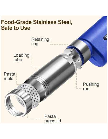 Máquina de Pasta Eléctrica Uspring 5 en 1 Azul Automática Máquina de Pasta Eléctrica Uspring 5 en 1 Azul Automática