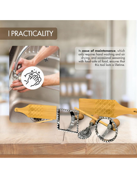 Juego de Utensilios para Hacer Pasta Genérico - Tabla de Gnocchi y Cortador de Ravioli Juego de Utensilios para Hacer Pasta Genérico - Tabla de Gnocchi y Cortador de Ravioli