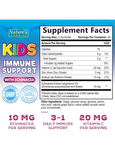Gomitas Inmunológicas para Niños Nature's Nutrition 90 Unidades