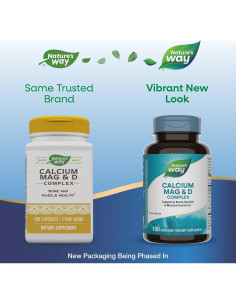 Complejo de Calcio, Magnesio y Vitamina D Nature's Way 100 Cápsulas 2
