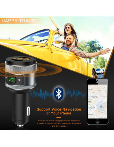 Transmisor FM Bluetooth 5.3 IMDEN para coche con 2 USB