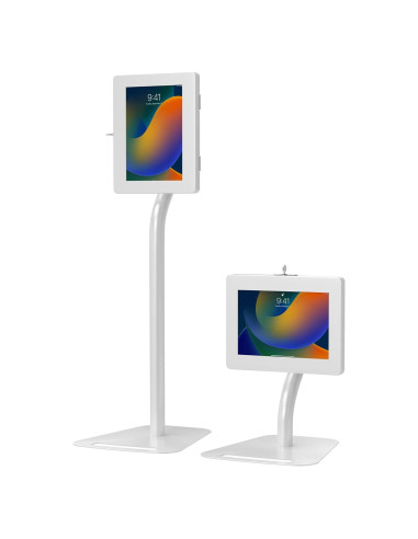 Soporte de Piso Ajustable Antirrobo CTA para Tablets - Blanco